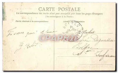 Le Havre — O mar rompendo sobre a dique norte — E.B.Z. 198 — Verso
