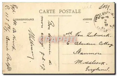 Tarjeta postal antigua Tarjeta postal antigua Lre Harve Le Port un día de Tormenta — Reverso
