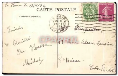 Le Havre — Die Strände und der Hafen, Blick vom Carino — C. M., Le Havre — Rückseite