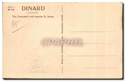 Dinard — Szlak Douanier naprzeciwko St-Servan — Wydawnictwo M. PAMBRUN Dinard, seria 2 nr 12 — Rewers