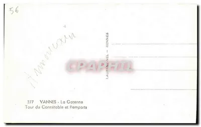 VANNES — Torre del Connétable y Murallas — editor Lorc — Reverso