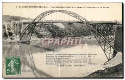 La Roche-Bernard (Morbihan) — Ponte metálica a três léguas da foz da Vilaine — editor Nozais, Nantes