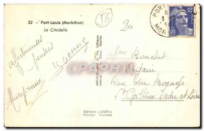 Port-Louis (Morbihan) — A Cidadela — Edições GABY — Verso