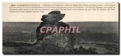 Campénéac (Morbihan) — Domínio de Trécesson — Rocha curiosa chamada Castelo de Pied d'Anon — lenda local