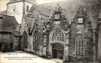 Rochefort-en-Terre (Morbihan) — Detalhes da arquitetura da igreja — Collect, A.C. n°28