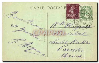 Zamek Josselin — widok zamku nad rzeką — wydawca Laurent-Népomécan — Rewers