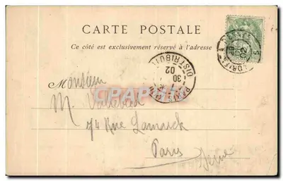 Stara pocztówka Carnac — Kościół — Rewers