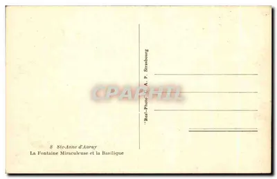 Fontanna Świętej Anny w Auray — Bazylika — wydawca 'Real-Photo' C.A.P. Strasbourg, nr 8 — Rewers