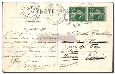 Sainte-Anne-d'Auray — A Basílica e a Praça — Coleção Villard Quimper — Verso