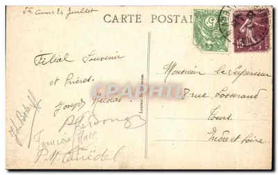Ste-ANNE-d'AURAY — Pelerinagem de Homens — Pelerinos aguardando a formação da Procissão — n° 2458 — Verso