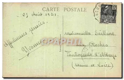 Sainte-Anne-d'Auray — Bazylika — legenda historyczna o kaplicy z 1623 roku — wydawca Laurent, nr 788 — Rewers