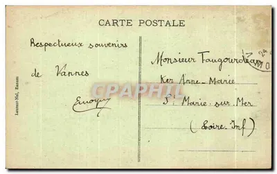 VANNES - A Faculdade Jules-Simon — editor Laurent-Nel, n° 959 — Verso