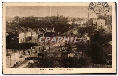 Lorient - Le Cours Chazelle — vue panoramique avec tramway et éditeur 'Lorient' n°3878