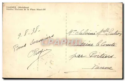 Vannes (Morbihan) — Velhas Casas da Place Henri-IV — Editor Jansier — Verso