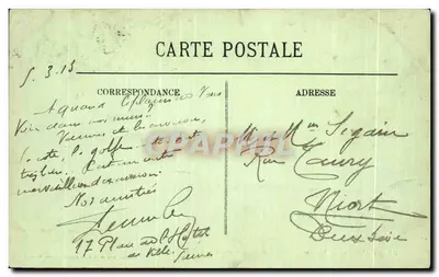 VANNES — Monumento Lesage e Passeio da Rabine — Edição dos Magasins Modernes — Vannes — Verso