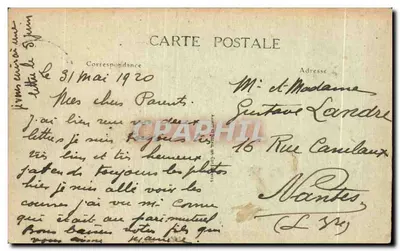 VANNES — La Rabine i Statua Lesage — Rewers
