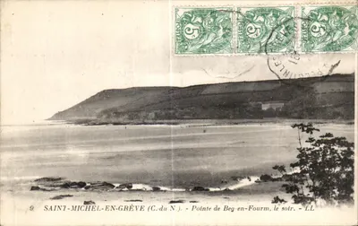 Saint-Michel-en-Grève (C. du N.) — Ponta de Beg-en-Fourm, à noite — LL