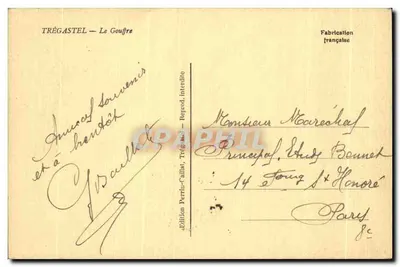 TREGASTEL — Le Gouffre — Wydawnictwo Perrin-Caillat — Rewers