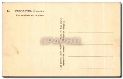 Tregastel (C.-du-N.) — Vista generale della spiaggia — Edizioni d'Arte Yvon — Verso