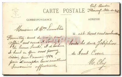 Pittoreska Bretania — Val-André, plaża (strona północna), punkt Piégu i Verdelet — wydawca La Bretagne Pittoresque, nr 9369 — Rewers