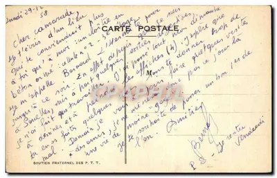 Recuperações — caricatura de Cheval — editor Soutien Fraternel das P.T.T. — Verso