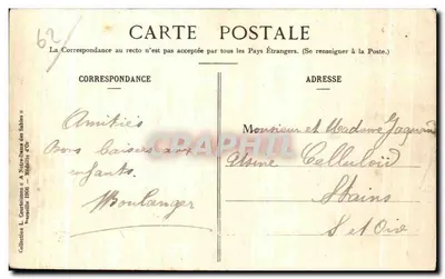 Berck-Plage - La Playa y el Chalet de los Oyats — Editor L. Cortoujon, Marsella 1906 — Reverso