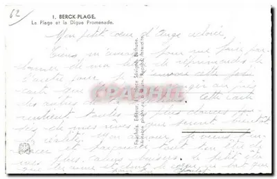 Berck-Plage — Plaża i Digue Promenade — Fauchois, Éditeur d'Images, Béthune — Rewers