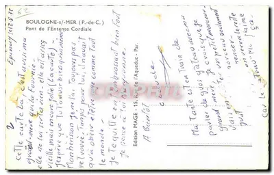 Boulogne-sur-Mer — Pont de l'Entente Cordiale — Édition MAGE — Verso