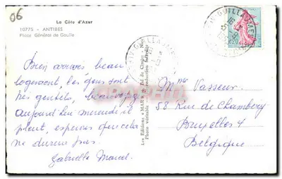 Praça Geral de Gaulle — Antibes — Les Éditions « MAR » — Verso