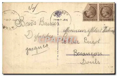 Stara pocztówka Antibes Port Statek — Rewers