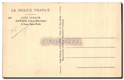 Antibes / Anse Saint-Roch — widok panoramiczny — Wydawnictwo Art Yvon, nr 410 — Rewers