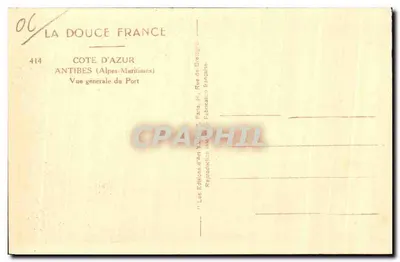Antibes — Ogólny widok portu — Les Édifices d'Art, Paryż — Rewers