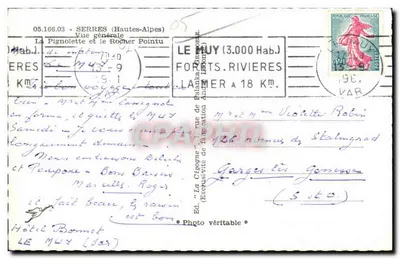 Serres (Hautes-Alpes) — Vista geral, La Pignolette e o Rocher Pointu — Ed. Hotel Bonnet — Verso