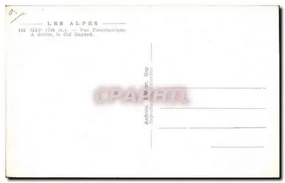 GAP — Widok panoramiczny — Przełęcz Bayard — Andréis, wydawca Gap — Rewers