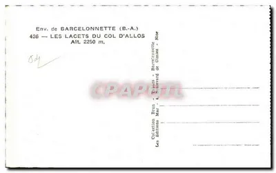 Les Lacets du Col d'Allos — W pobliżu Barcelonnette (B.A.) — Wydawnictwo Tributes — Rewers