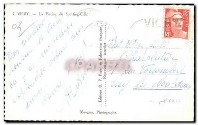 Vichy — Basen Klubu Sportowego — Wydawnictwo O. P. Paryż — Rewers