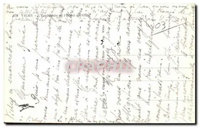 Vichy — A Esplanada do Hotel de Ville — Edição La Cigogne — Verso