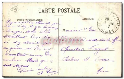Vichy - A Praça Victor Hugo e o Astoria-Palace — editor anônimo, n° 595 — Verso