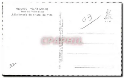Vichy (Allier) — Esplanada Hotelu Miejskiego — La Cigogne — Rewers