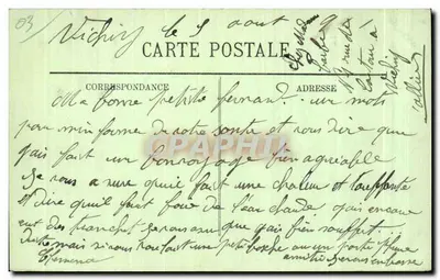 Vichy — O Ponte sobre o Allier — LL. — Editor LL, n° 80 — Verso
