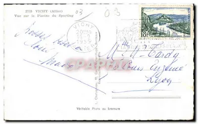 Vichy (Allier) — Widok na basen klubu Sportingu — Wydawca Elcé, nr 2759 — Rewers