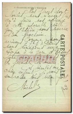 Stary Néris — Drzwi Perrassier — rysunek po rysunku z czasów — wydawca G. Chaumont, n° 485 — Rewers