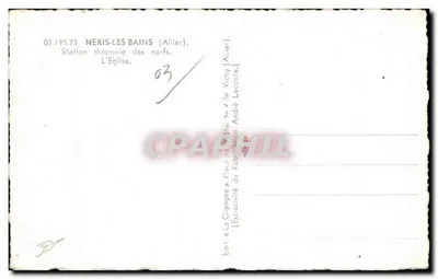 Chiesa di Néris-les-Bains — La Cigogne — Editore André Leconte — Verso