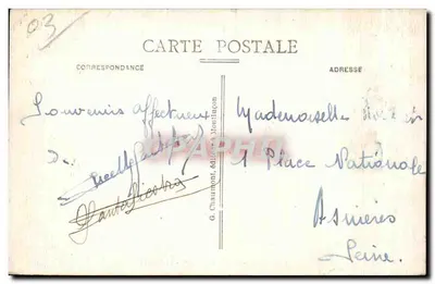 NÉRIS-les-BAINS (Allier) — O Casino — editor G. Chaumont, n° 328 — Verso