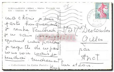 Castelo de Cerclier — Néris-les-Bains (Allier) — Editor: Rivet — Verso
