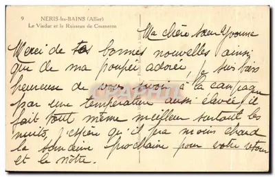 Néris-les-Bains (Allier) — Widok mostu łuku nad strumieniem Courneron — Wydawnictwo Néris-les-Bains — Rewers
