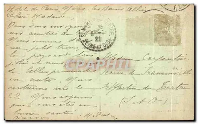 Visão de Néris-les-Bains (Allier) — O Casino e o Parque — Edit. Picandet, Néris-les-Bains — Verso