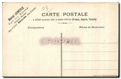 Moulin — Pałac Anny de Beaujeu — Marcel Lemesle — Rewers