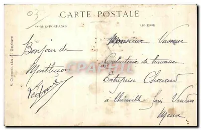 Nowe kaszerny w Montluçon — 121. Regiment Liniowy — G. Crammont, wydawca — Rewers