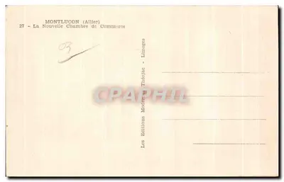 Montluçon (Allier) — La Nouvelle Chambre de Commerce — Éditions Théojac — Rewers
